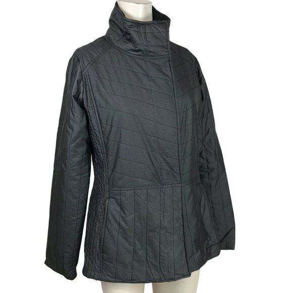 EXOFFICIO ~ WOMENS SMALL ~ GRAY LIGHT WEIGHT CASUAL QUILTED JACKET COAT PEPLUM - Picture 1 of 8